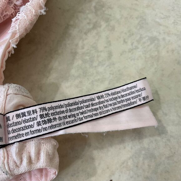 Victoria's Secret Dream Angels push up without padding 36DDD pink lace Bra bows - Picture 5 of 6